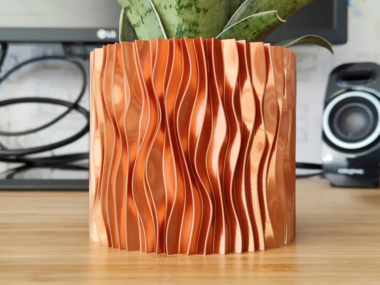 Copper Waves Vase